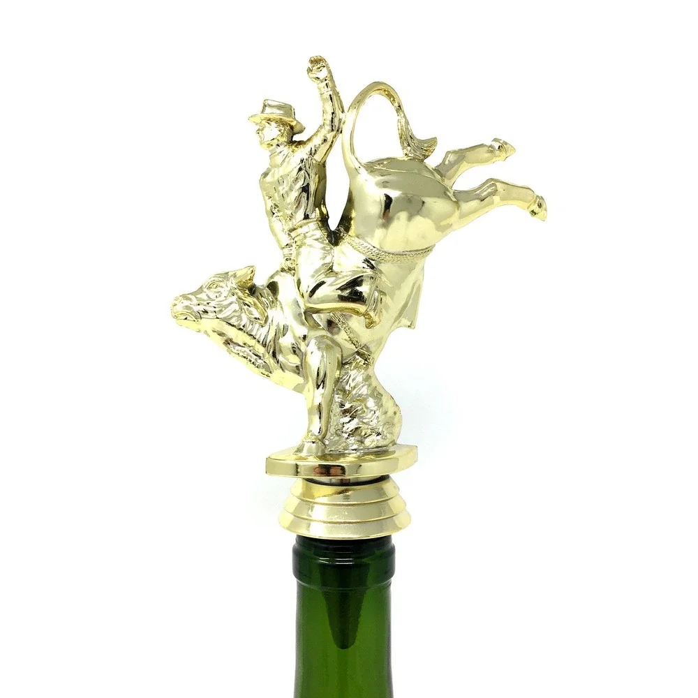 Handmade Bottle Stopper made from Repurposed Bull Rider Trophy